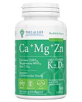 Ca+Mg+Zn+Vitamin K2, D3 90 табл (Tree of Life)