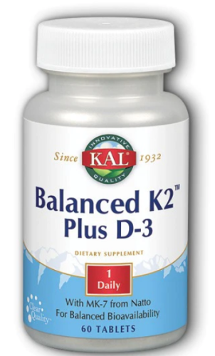Balanced K2 Plus D-3 (Сбалансированный K2 D-3) 60 таблеток (KAL)