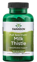Full Spectrum Milk Thistle (Расторопша полного спектра действия) 500 мг 100 капсул (Swanson) 
