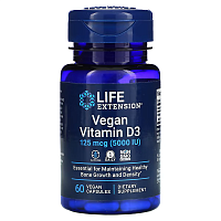 Vegan Vitamin D3 (Веганский витамин D3) 125 мкг (5000 МЕ) 60 вег. капсул (Life Extension)