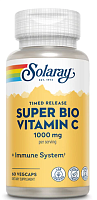 Super Bio Vitamin C Buffered Two Stage Timed-Releas 1000 мг 60 вегетарианских капсул (Solaray)