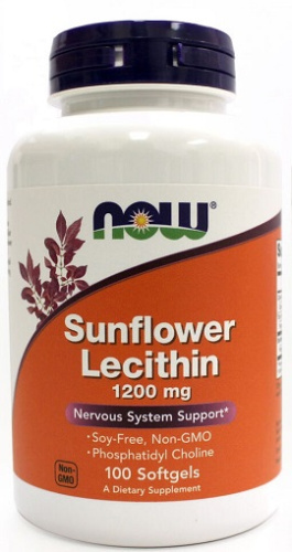 Sunflower Lecithin 1200 мг 100 капс (NOW)