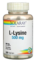 L-Lysine (L-лизин) 500 мг 120 вег. капсул (Solaray)
