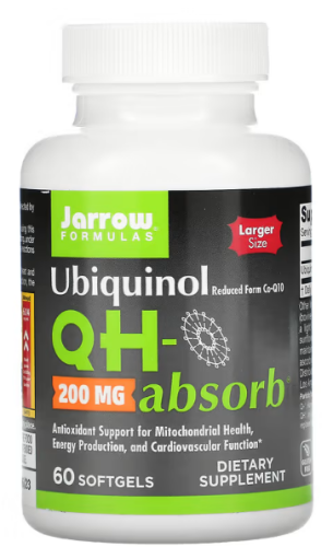 Ubiquinol QH-Absorb (Убихинол) 200 мг 60 гелевых капсул (Jarrow Formulas)