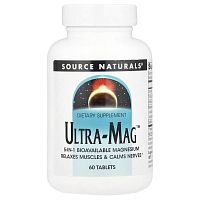 Ultra-Mag (Магниевый комплекс с витамином B6) 60 таблеток (Source Naturals)