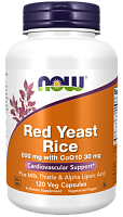 Red Yeast Rice 600 мг with CoQ10 30 мг (Красный дрожжевой рис с COQ10) 120 капcул (NOW)