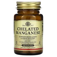 Chelated Manganese (Хелатный марганец) 100 таблеток (Solgar)