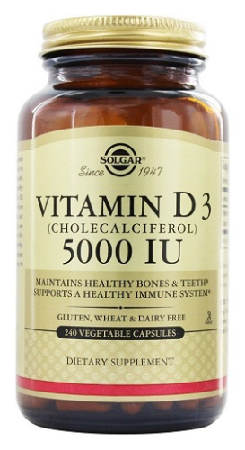 Vitamin D3, cholecalciferol 5000 ME 240 капс (Solgar)
