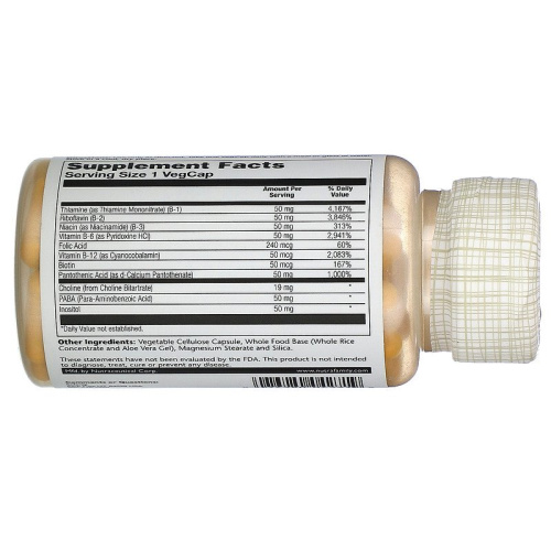 B-Complex 50 (Комплекс витаминов группы B) 100 капсул (Solaray) фото 2