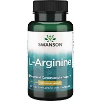 L-Arginine (L-Аригинин) 500 мг 100 капсул (Swanson)