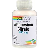 Magnesium Citrate (Цитрат магния) 400 мг 180 капсул (Solaray)