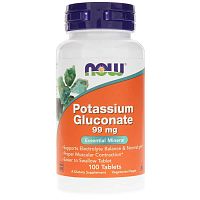 Potassium Gluconate (глюконат калия) 99 мг 100 таблеток (NOW)