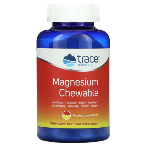 Magnesium chewables (магний) Watermelon 120 жевательных таблеток (Trace Minerals)
