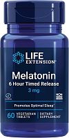 Melatonin 6 Hour Timed Release (мелатонин 6-часовое высвобождение) 3 мг 60 таблеток (Life Extension)