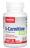 L-Carnitine 500 (L-карнитин) 500 мг 50 растительных капсул (Jarrow Formulas)