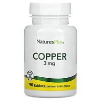 Copper (Медь) 3 мг 90 таблеток (NaturesPlus)