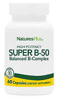 Super B-50 Balanced B-Complex - Безглютеновый комплекс витаминов группы В 60 капсул (Natures Plus)