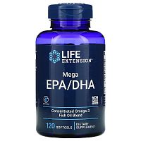 Mega EPA/DHA (Omega 3) 120 капсул (Life Extension)