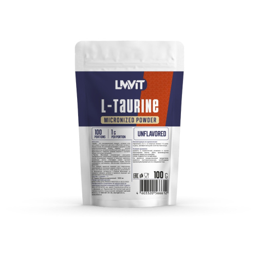 L-taurine (таурин) Micronized Powder (пакет) 100 гр (LMVIT)