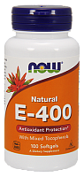 Natural E-400 with Mixed Tocopherols (Натуральный Витамин Е Смесь Токоферолов) 268 мг (400 МЕ) 100 капсул (NOW)