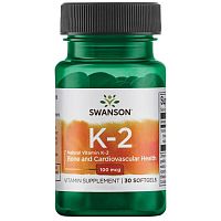 Vitamin K-2 (Высокоэффективный натуральный витамин К-2) 100 мг 30 капсул (Swanson)