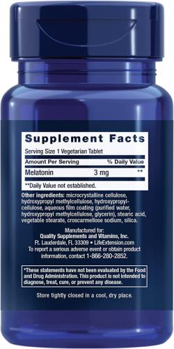 Melatonin 6 Hour Timed Release (мелатонин 6-часовое высвобождение) 3 мг 60 таблеток (Life Extension) фото 2