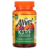 Alive! Premium Kids Multivitamin (мультивитамины премиального качества для детей) 90 жевательных конфет (Nature's Way)