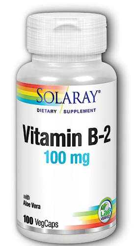 B-2 (Рибофлавин) 100 мг 100 вег капсул (Solaray)