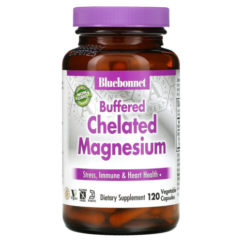 Buffered Chelated Magnesium (Буферизованный хелатный магний) 120 капсул (Bluebonnet Nutrition)