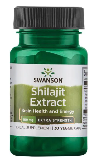 Shilajit Extract (Экстракт мумие - Дополнительная сила) 100 мг 30 вег капсул (Swanson)