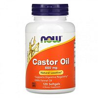 Castor Oil (касторовое масло) 650 мг 120 гел капсул (NOW)