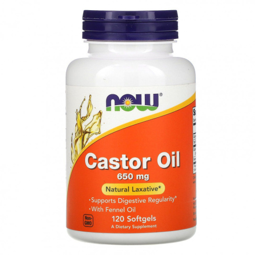 Castor Oil (касторовое масло) 650 мг 120 гел капсул (NOW)
