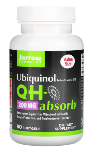 Ubiquinol QH-Absorb (Убихинол) 200 мг 90 гелевых капсул (Jarrow Formulas)