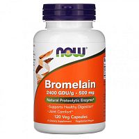 Bromelain 2400 GDU (бромелаин) 500 мг 120 вег капсул (NOW)