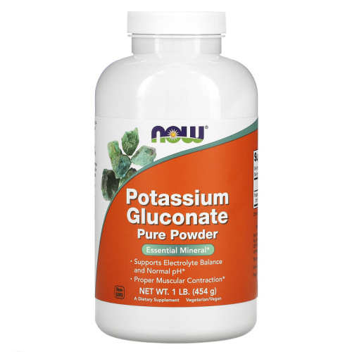 Potassium  Gluconate Pure Powder (Порошок хлорида калия) 454 грамм (NOW)
