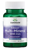 Albion Multi-Mineral With Iron (Хелатные мультиминералы с железом) 120 капсул (Swanson)