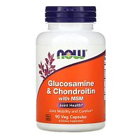 Glucosamine & Chondroitin with MSM (Глюкозамин и Хондроитин с МСМ) 90 капсул (NOW)