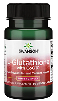 L-Glutathione with CoQ10 (L-глутатион с Коэнзим Q10) 30 вег капсул (Swanson)