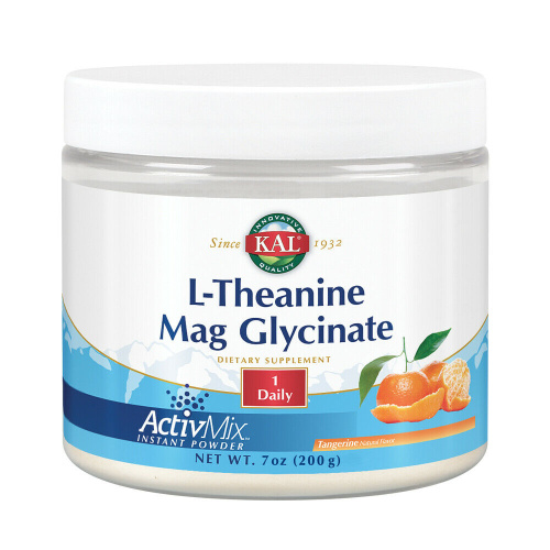 L-Theanine Mag Glycinate ActivMix (L-теанин Магний Глицинат) мандарин 150 мг 200 г (KAL)