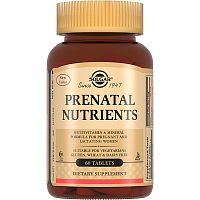 Prenatal Nutrients (мультивитамины и мультиминералы для беременных и кормящих женщин) 60 таблеток (Solgar)