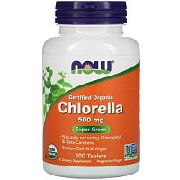 Organic Chlorella (натуральная хлорелла) 500 мг 200 таблеток (NOW)