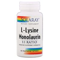 L-Lysine Monolaurin 1:1 Ratio (L-Лизин Монолаурин) 60 капсул (Solaray)