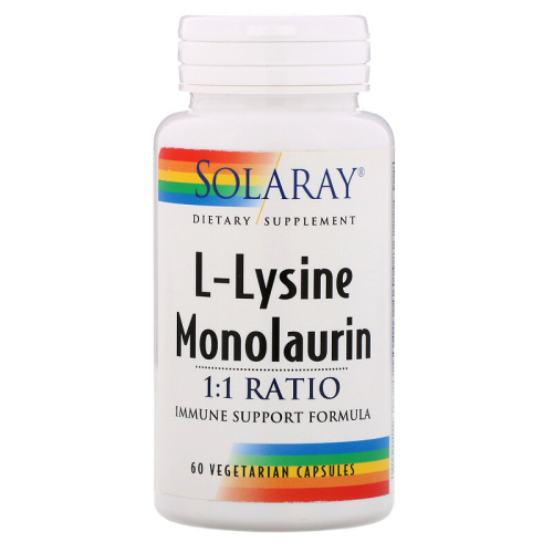 L-Lysine Monolaurin 1:1 Ratio (L-Лизин Монолаурин) 60 капсул (Solaray)