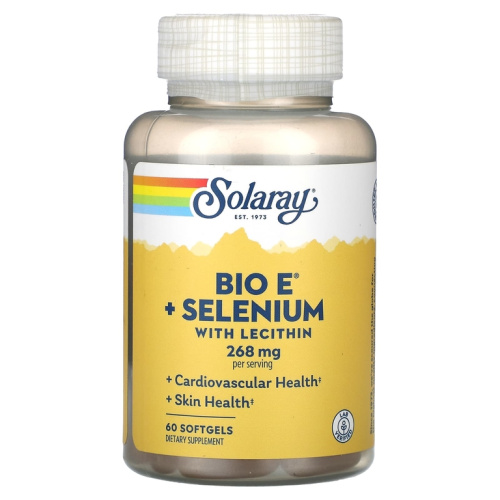 Bio E with Selenium (Витамин Е с селеном) 268 мг 60 гелевых капсул (Solaray)