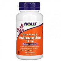 Astaxanthin (астаксантин) 10 мг 60 гелевых капсул (NOW)