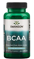 BCAA (BCAA обогащенные витамином B6) 100 капсул (Swanson) срок 07/2023