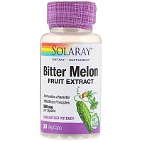Bitter Melon Fruit Extract (Экстракт плодов горькой дыни) 500 мг 30 капсул (Solaray)