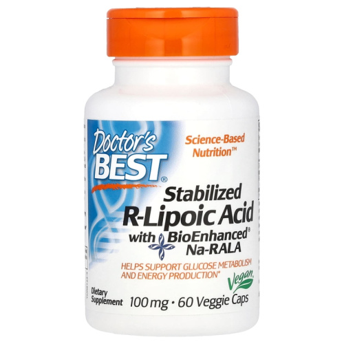 Stabilized R-Lipoic Acid with BioEnhanced Na-RALA (стабилизированная R-липоевая кислота с BioEnhanced Na-RALA) 100 мг 60 капсул (Doctor's Best)