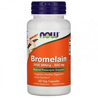 Bromelain 2400 GDU (бромелаин) 500 мг 60 вег капсул (NOW)