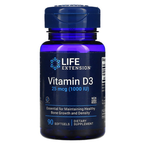 Vitamin D3 1000 IU 25 мкг 90 капсул (Life Extension)